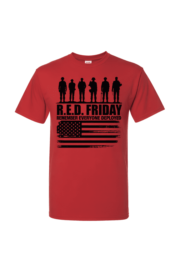 R.E.D. Friday Shirt - Remember Everyone Deployed Military Veteran Support Patriotic American Flag Graphic Tee