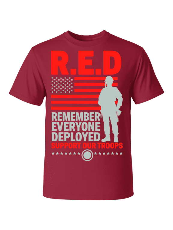 R.E.D. Remember Everyone Deployed T-Shirt | Support Our Troops Patriotic Military Red Friday Tee