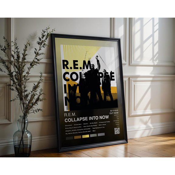 R.E.M. Collapse into Now Album Cover Prints Music Gift, Unframed Canvas