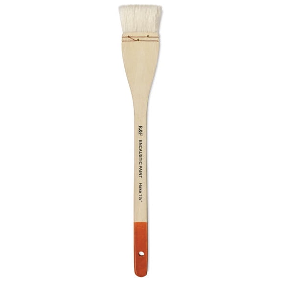 R&F Encaustic Hake Brush - Short Handle, Size 1-1/2"