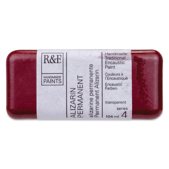 R&F Encaustic Paint Block - Alizarin Permanent, 104 ml block