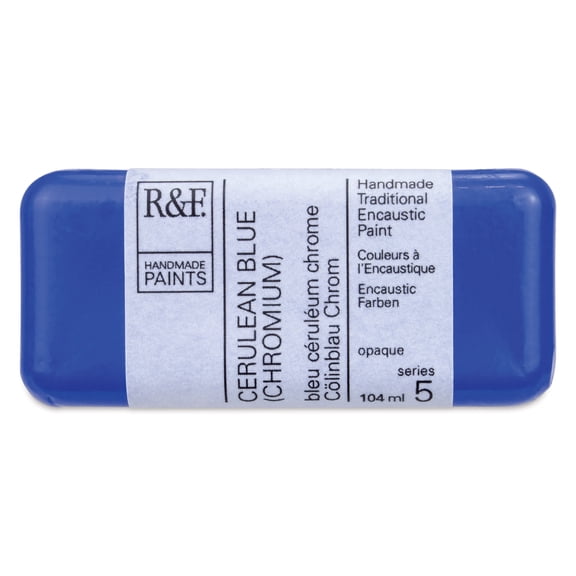 R&F Encaustic Paint Block - Cerulean Blue Chromium, 104 ml block