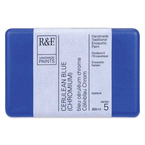 R&F Encaustic Paint Block - Cerulean Blue Chromium, 333 ml block