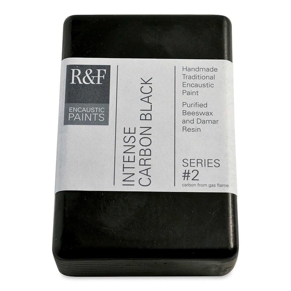 R&F Encaustic Paint Block - Intense Carbon Black, 333 ml block