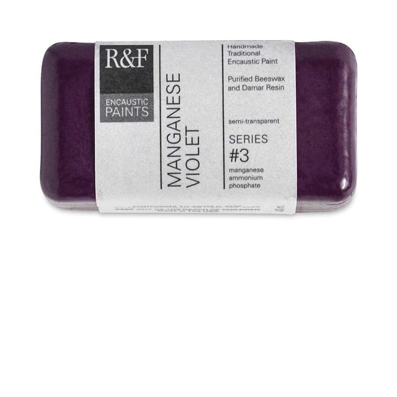 R&F Encaustic Paint Block - Manganese Violet, 40 ml block