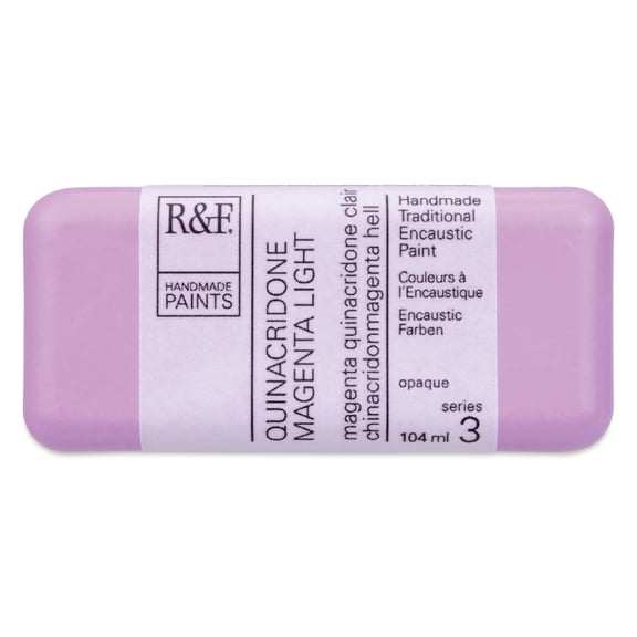 R&F Encaustic Paint Block - Quinacridone Magenta Light, 104 ml block