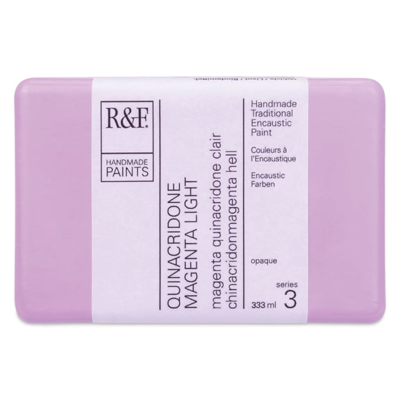 R&F Encaustic Paint Block - Quinacridone Magenta Light, 333 ml block