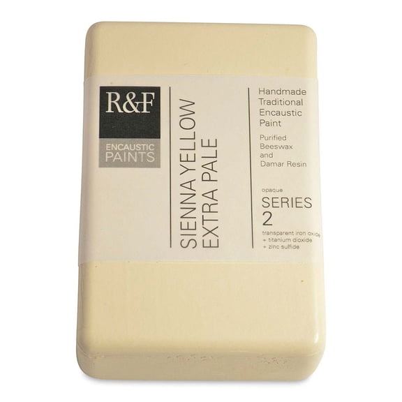 R&F Encaustic Paint Block - Sienna Yellow Extra Pale, 333 ml block