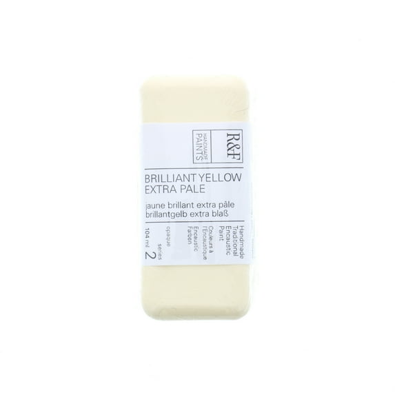 R&F Handmade Paints Encaustic Paint Cake, 104ml, Brilliant Yellow Extra Pale