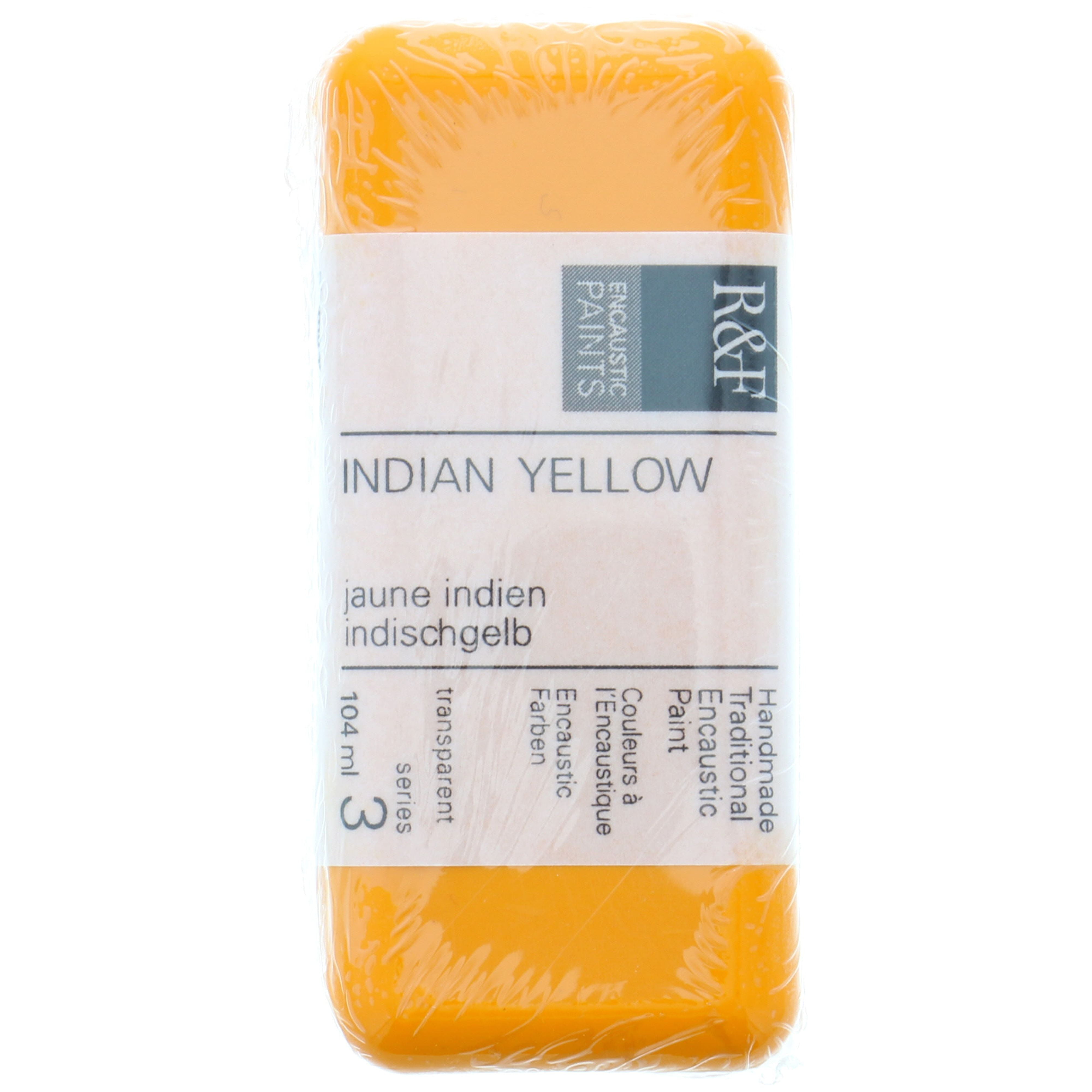 R&F Handmade Paints Encaustic Paint Cake, 104ml, Indian Yellow