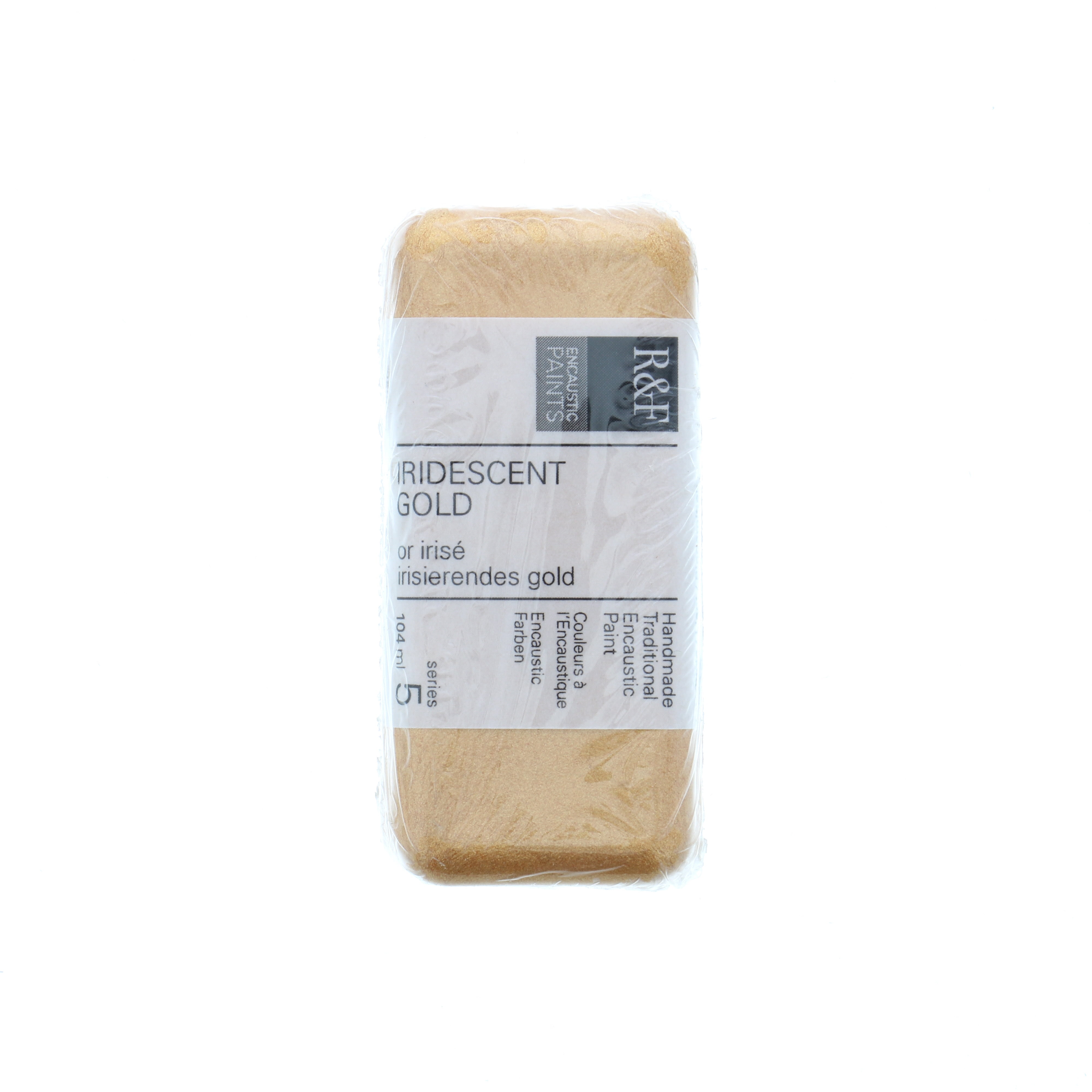 R&F Handmade Paints Encaustic Paint Cake, 104ml, Iridescent Gold