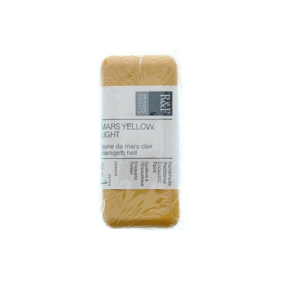 R&F Handmade Paints Encaustic Paint Cake, 104ml, Mars Yellow Light