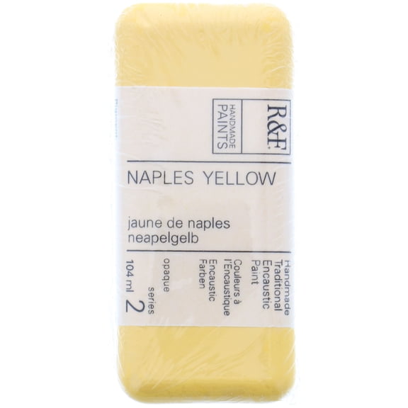 R&F Handmade Paints Encaustic Paint Cake, 104ml, Naples Yellow
