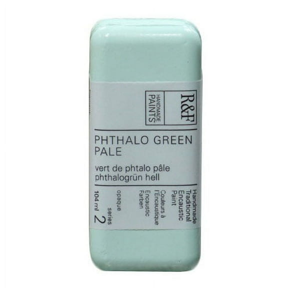 R&F Handmade Paints Encaustic Paint Cake, 104ml, Phthalo Green Pale