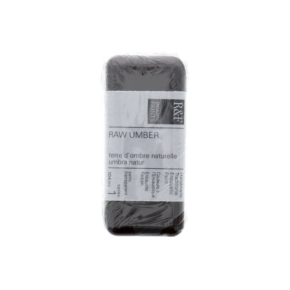 R&F Handmade Paints Encaustic Paint Cake, 104ml, Raw Umber