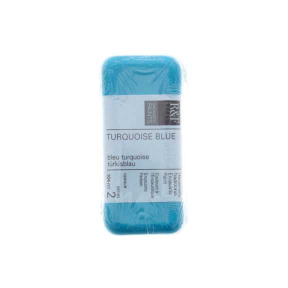 R&F Handmade Paints Encaustic Paint Cake, 104ml, Turquoise Blue