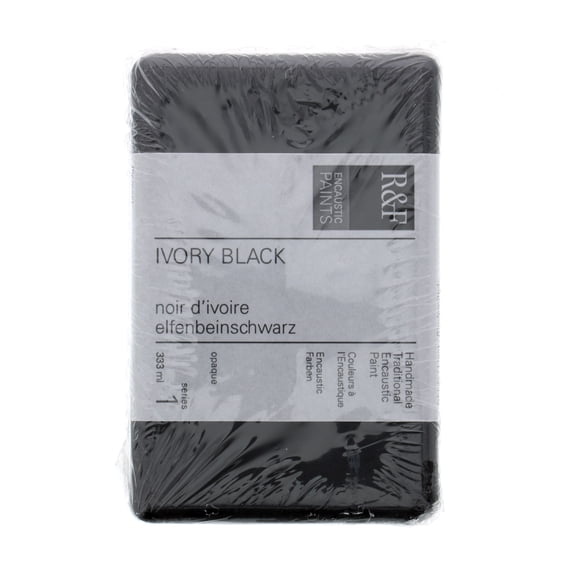 R&F Handmade Paints Encaustic Paint Cake, 333ml, Ivory Black