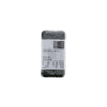 R&F Handmade Paints Encaustic Paint Cake, 40ml, Green Earth
