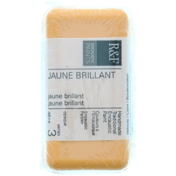 R&F Handmade Paints Encaustic Paint Cake, 40ml, Jaune Brilliant