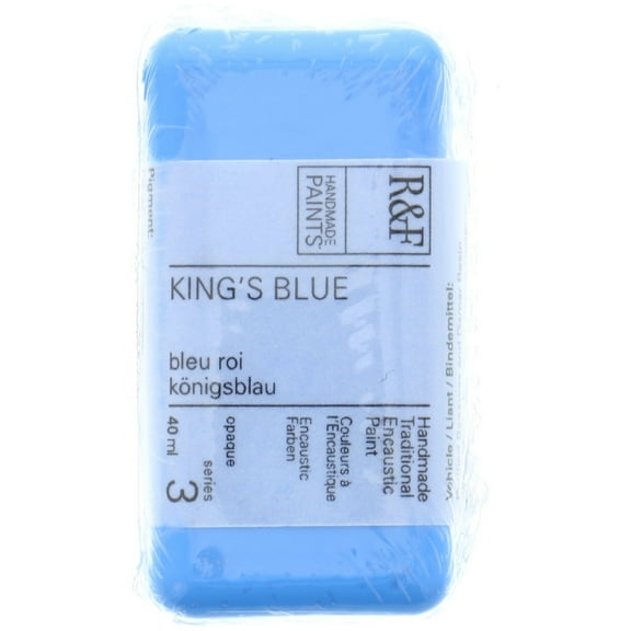 R&F Handmade Paints Encaustic Paint Cake, 40ml, King's Blue