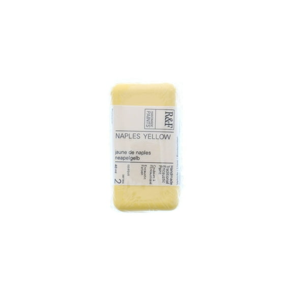 R&F Handmade Paints Encaustic Paint Cake, 40ml, Naples Yellow