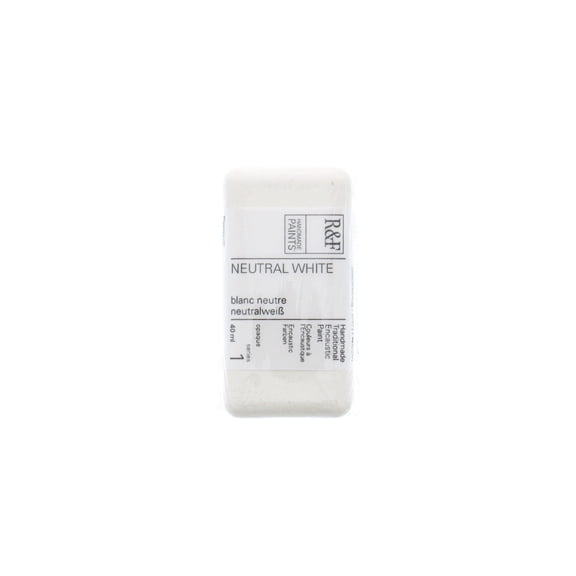 R&F Handmade Paints Encaustic Paint Cake, 40ml, Neutral White