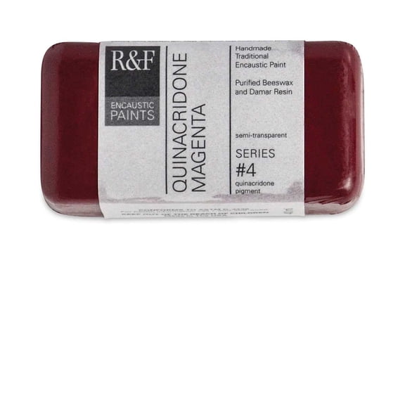R&F Handmade Paints Encaustic Paint Cake, 40ml, Quinacridone Magenta