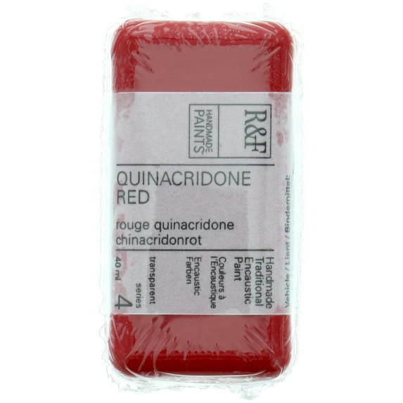 R&F Handmade Paints Encaustic Paint Cake, 40ml, Quinacridone Red