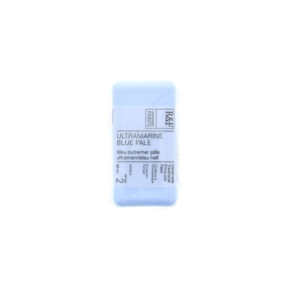 R&F Handmade Paints Encaustic Paint Cake, 40ml, Ultramarine Blue Pale