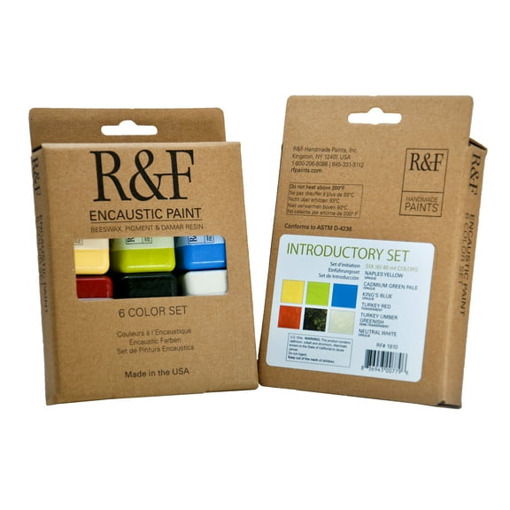 R&F Handmade Paints Encaustic Paint Cake Set, 6-Color Introductory Color Set