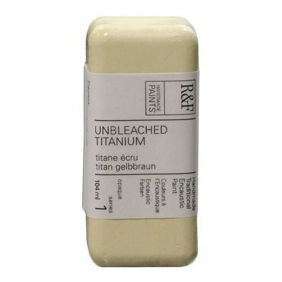 R&F Handmade Paints Encaustic Paint Cake, Unbleached Titanium