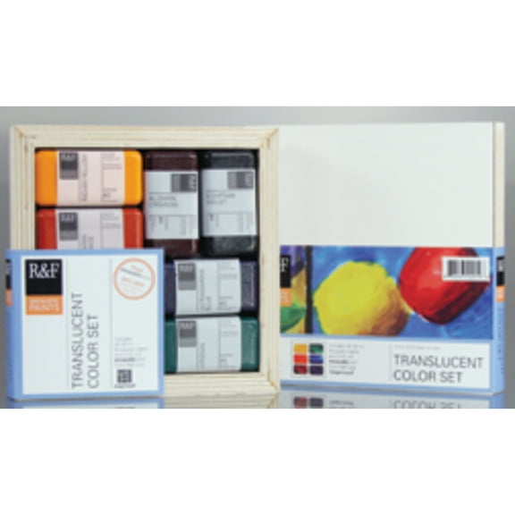 R&F Handmade Paints Encaustic Paint Set, 6-Colors, Translucent Colors &Encausticbord,