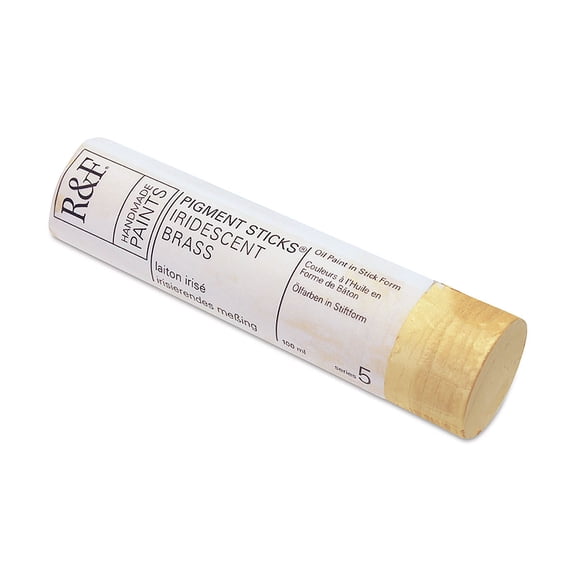R&F Handmade Paints Pigment Stick, 100ml, Iridescent Brass