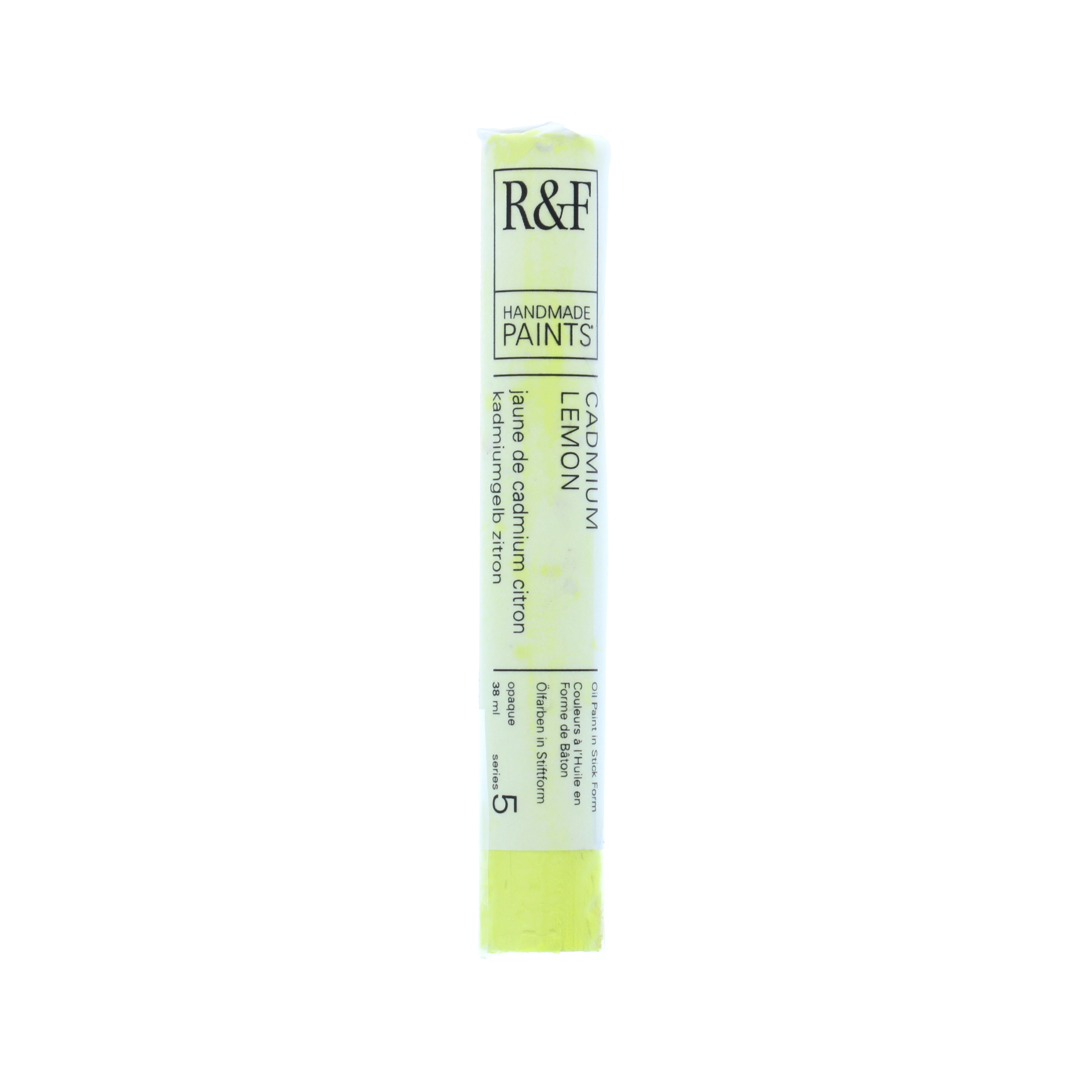 R&F Handmade Paints Pigment Stick, 38ml, Cadmium Lemon