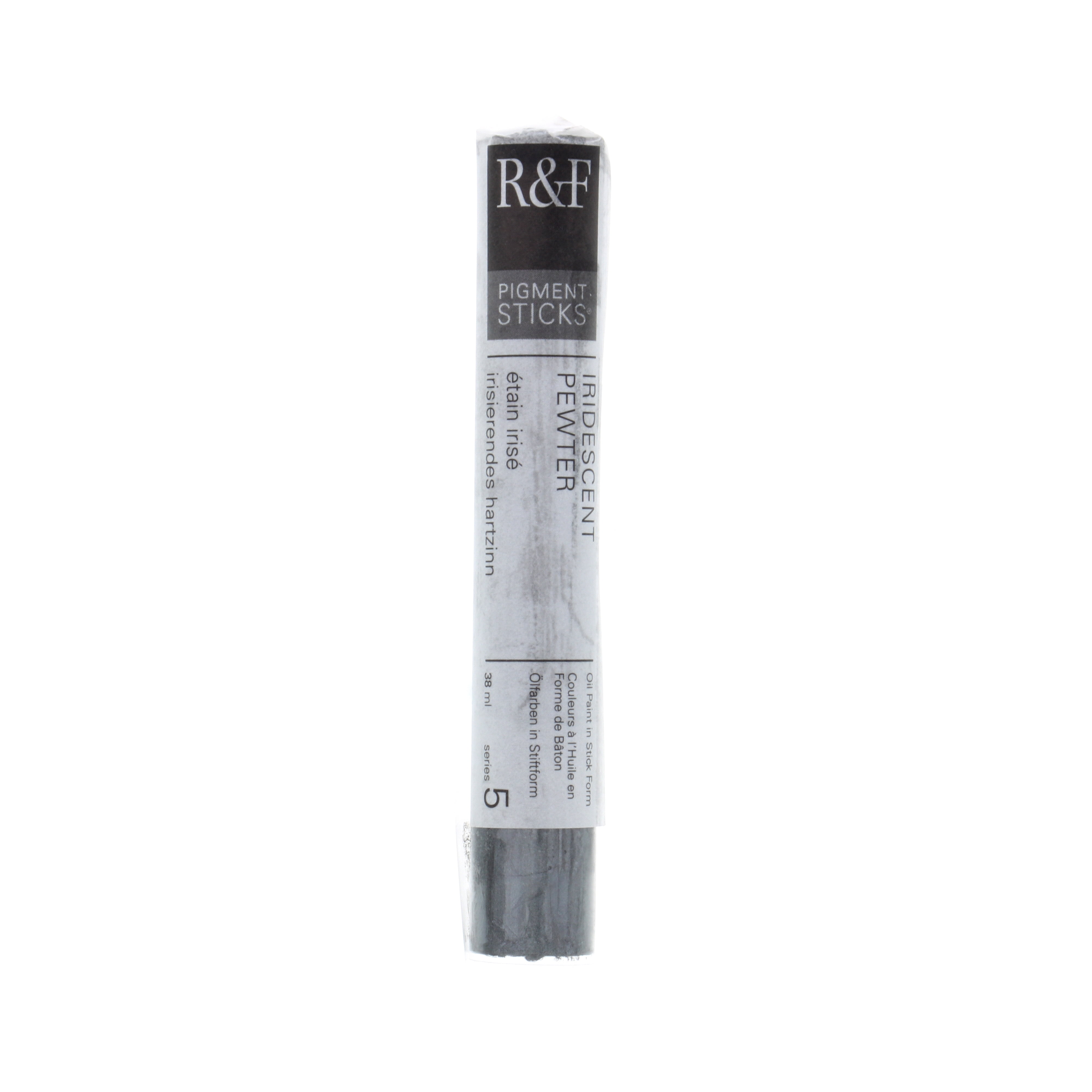 R&F Handmade Paints Pigment Stick, 38ml, Iridescent Pewter