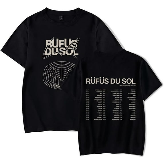 RÜFÜS DU SOL World Tour 2025 Merch Short Sleeve T-shirt Unisex Fashion Crew Neck Top