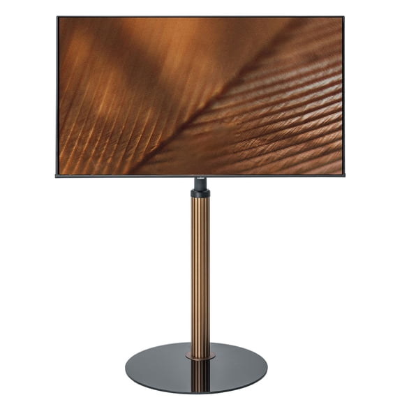 R-FT1406FGG1  Glass Base TV Floor Stand for 32-65 Inch TVs, Adjustable, Swivel & Tilt, Max VESA 400x400, Gold
