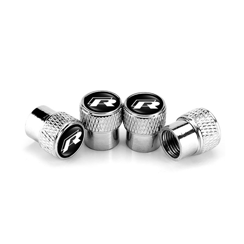 R Font Sports Styling Alloy Tyre Valve Caps For Golf VW Polo Tiguan ...