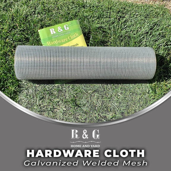 R & G 24” x 100’ Hot-dip Galvanized Hardware Cloth - 1/2” Opening 19 Gauge Galvanized Chicken Wire Mesh Roll for Vegetable Garden/Tree Fencing, Chicken/Duck/Rabbit Cage Wire, Animal Enclosure