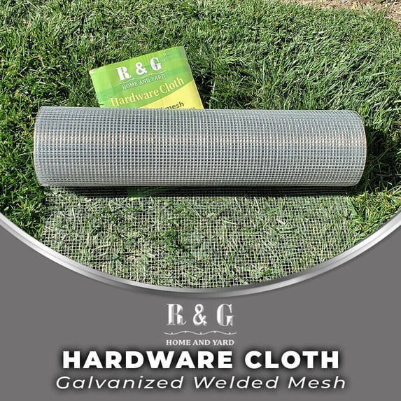 R & G 48” x 50’ Hot-dip Galvanized Hardware Cloth - 1/2” Opening 19 Gauge Galvanized Chicken Wire Mesh Roll for Vegetable Garden/Tree Fencing, Chicken/Duck/Rabbit Cage Wire, Animal Enclosure