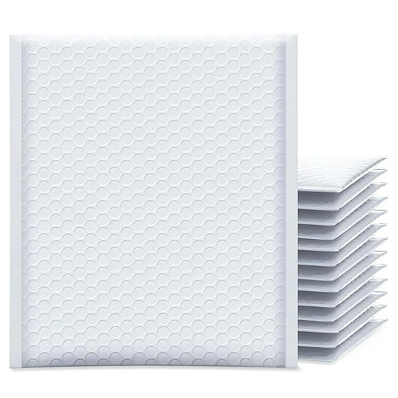 R & G White Self-Sealing Poly Bubble Mailers, Padded Envelopes