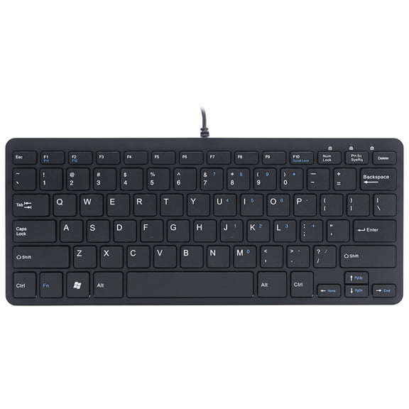 R-Go Tools Compact Slim Ergonomic Wired-USB Keyboard for PC/Computer/Desktop and Windows/Linux QWERTY (US), Cable Length 4.59ft, Black