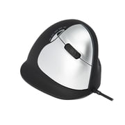R-Go Tools USB Wired Vertical Ergonomic Mouse, LargeHand Size Above 185mm / Right-Handed, Black/Silver, 5 Buttons, Resolution DPI 500-1500-2000-3500 for Windows, Mac, Linux, Plug and Play