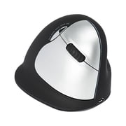 R-Go Tools Wireless Vertical Ergonomic Mouse, Hand Size >185mm, Right-Handed, Black/Silver, Resolution DPI 500/1000/1750 for Windows, Mac, Linux, Plug and Play