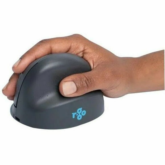 R-Go HE Vertical Basic Ergonomic Mouse, Wireless Bluetooth 5.0, Rechargeable, 1600DPI and 3 Buttons, Prevention Mouse arm/Tennis arm, for Windows/Mac/Linux/Android - Grey