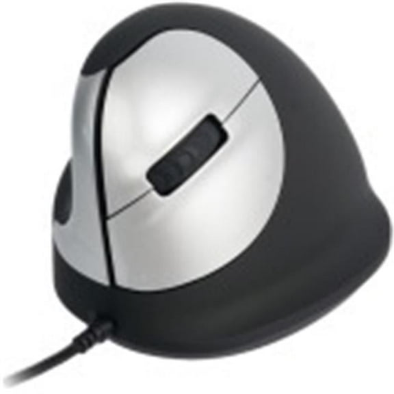 R-Go Wired Vertical Ergonomic Mouse Medium Left Hand, Black