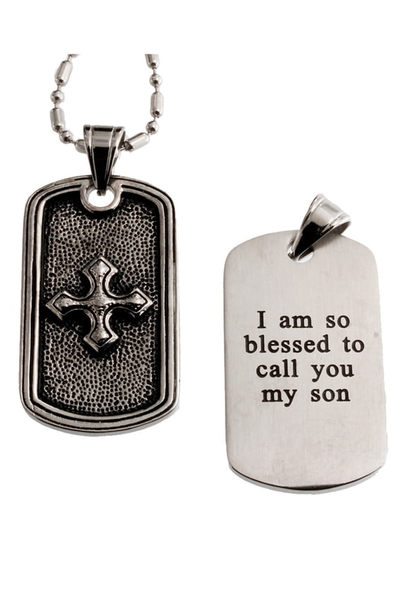 R.H Jewelry Cross Stainless Steel Pendant For Men, I Am So Blessed to Call You My Son