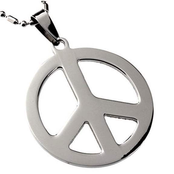 R.H. Jewelry Mens Womens Stainless Steel Pendant, Peace Symbol Pendant Necklace