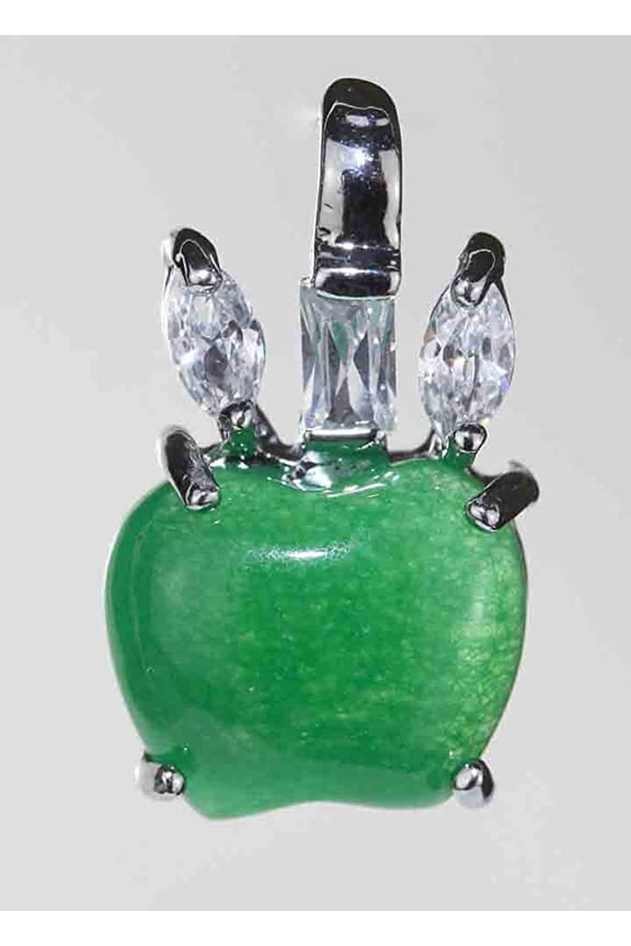 R. H. Jewelry Simulated Green-Jade Apple Pendant