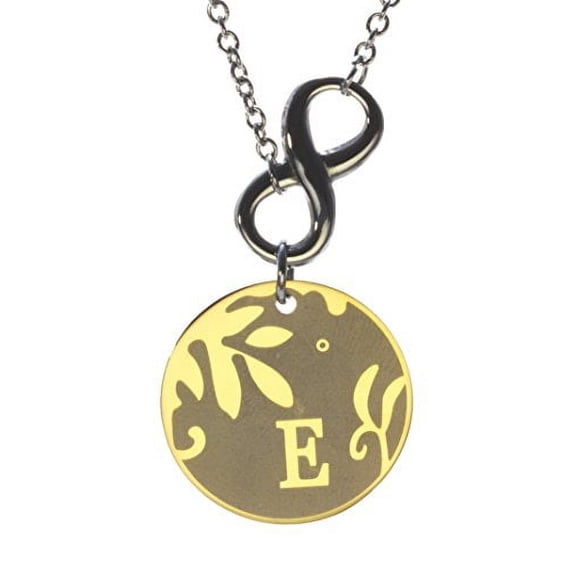 R.H. Jewelry Stainless Steel Alphabet Initial Sentimental Pendant Necklace (E)